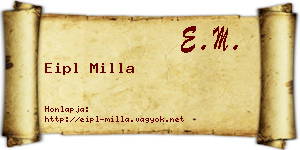 Eipl Milla névjegykártya